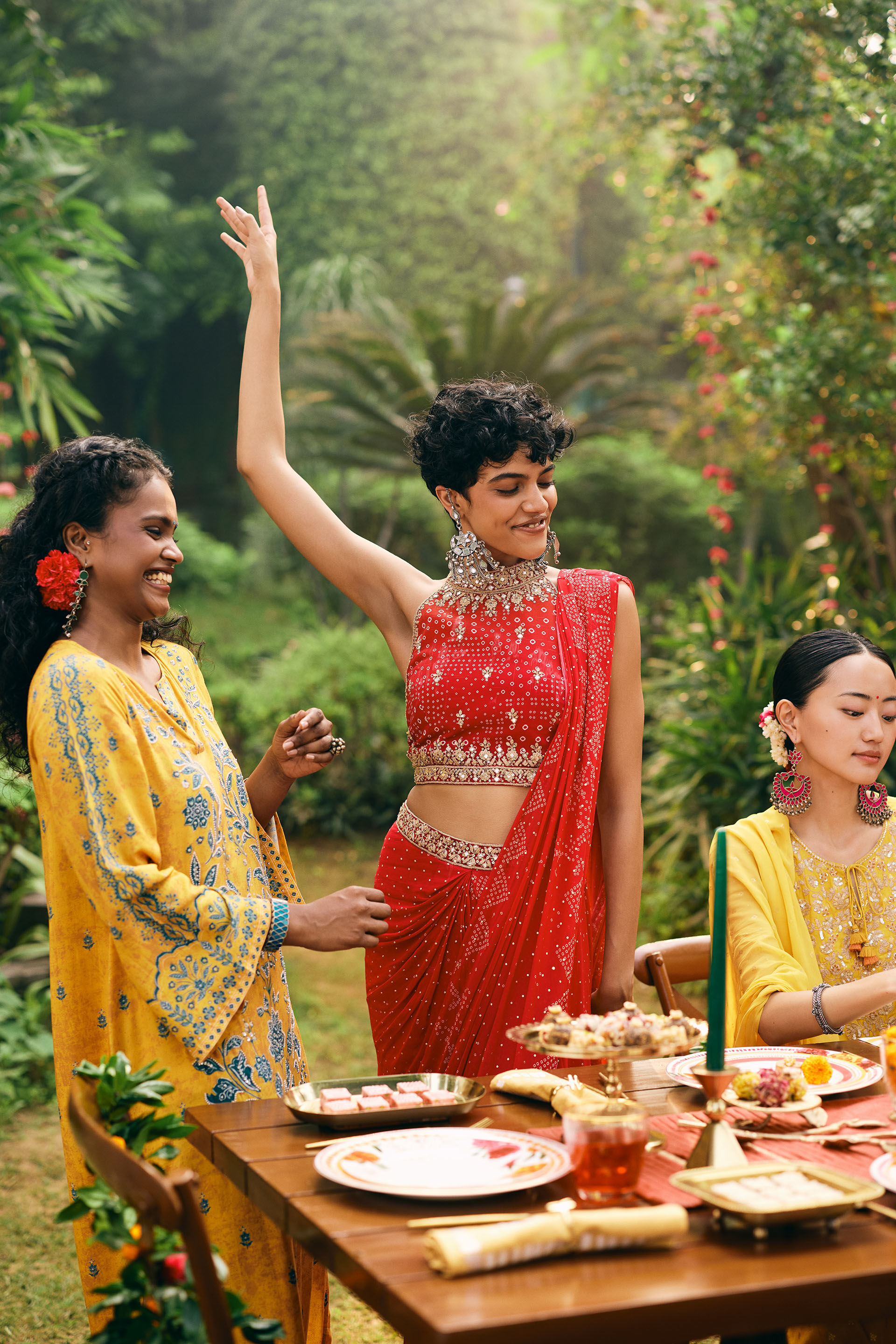 Gulaabi Adaa Pre-Draped Saree, Pink, image 9